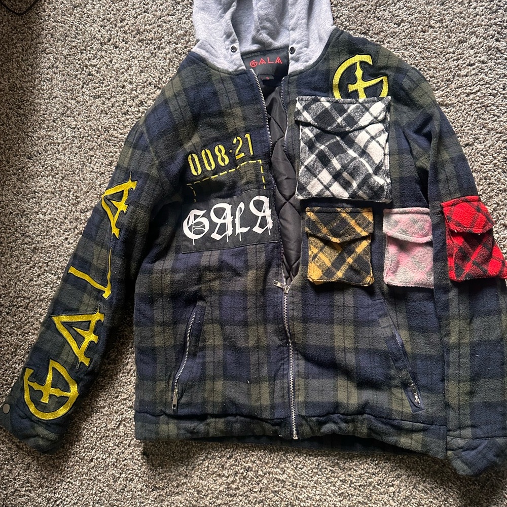 Gala Men's Plaid Jacket with Yellow Accents